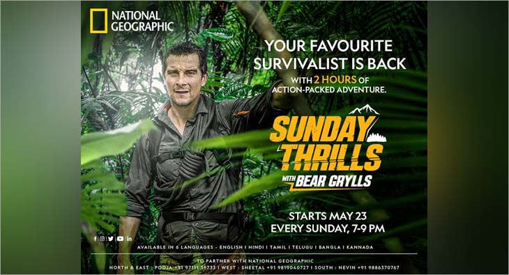 National Geographic India to air ‘Sunday Thrills with Bear Grylls’ starting 23rd May