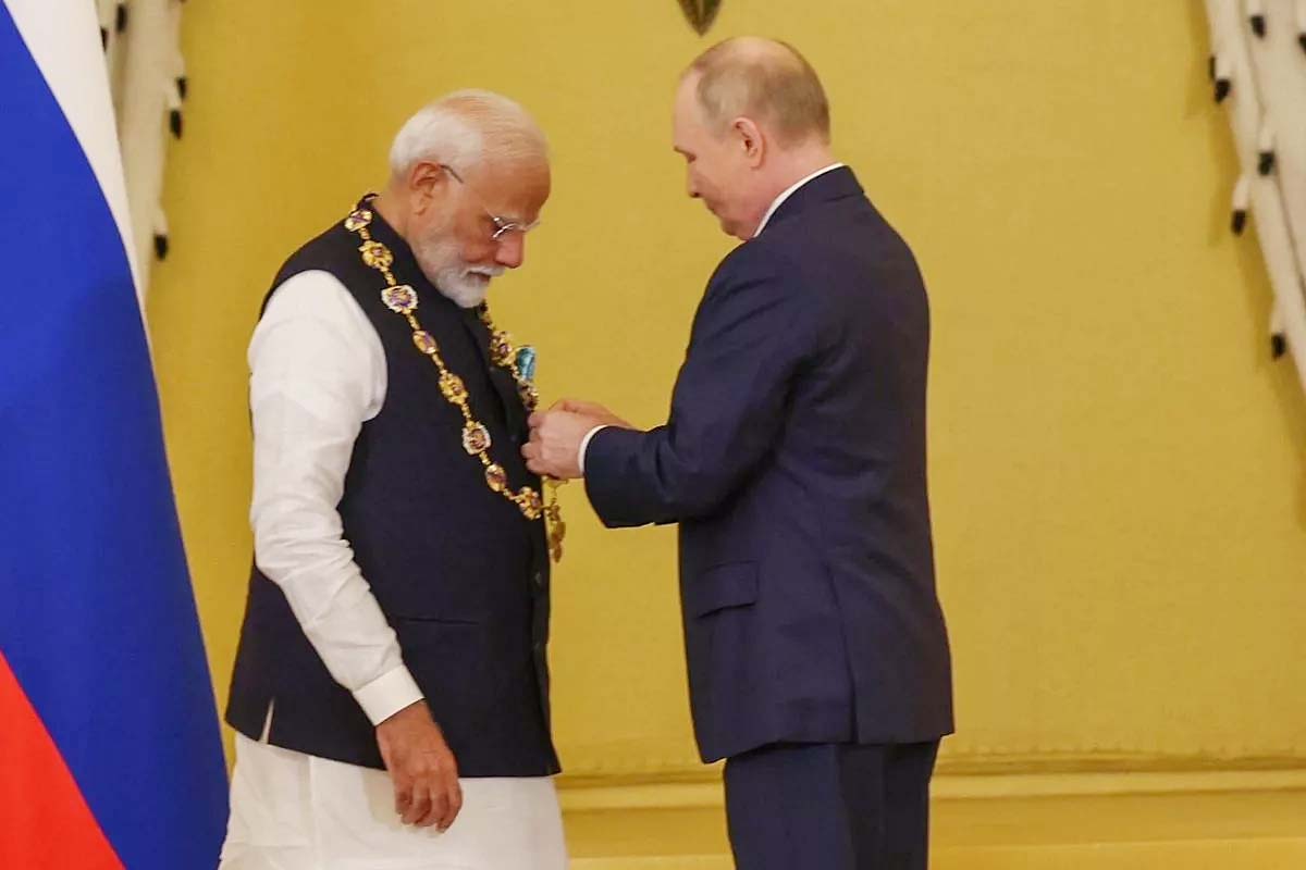 पुतिन ने PM मोदी को रूस का सर्वोच्च नागरिक सम्मान दिया