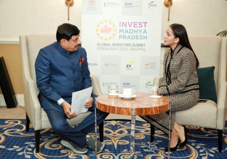 Discussion with Chief Minister Dr. Yadav in London regarding IT hub and international air connectivity in Bhopal