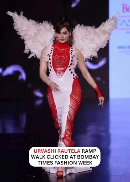 Urvashi Rautela Becomes the First Indian Angel creates history to Wear Angel Wings on a Fashion Show
