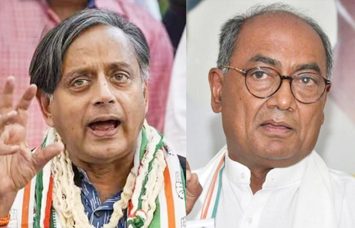 संघ की प्रशंसा वाले बयान पर दिग्विजय सिंह के समर्थन में आए थरुर ने भी संघ की कर दी तारीफ